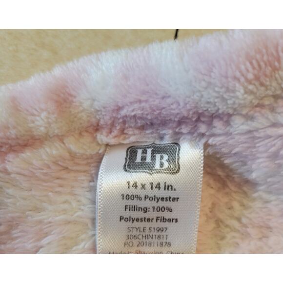 HB Pink Owl Security Blanket Lovey 12x12" Circles Print Baby Comfort Toy Plushie - Picture 6 of 11